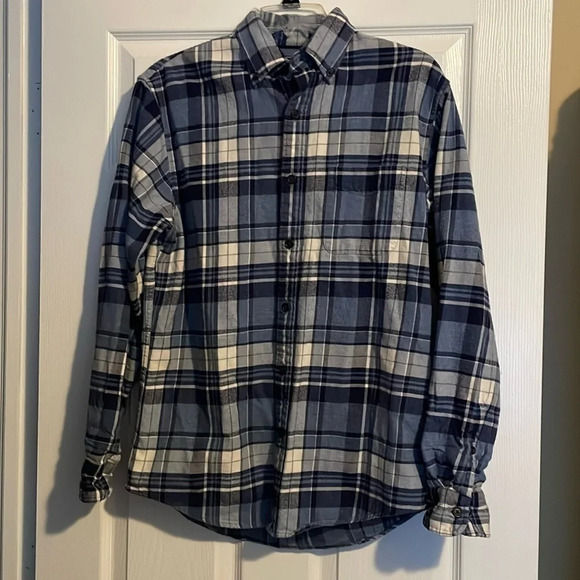 Lands’ End mens blue button down flannel shirt size small - Picture 1 of 8